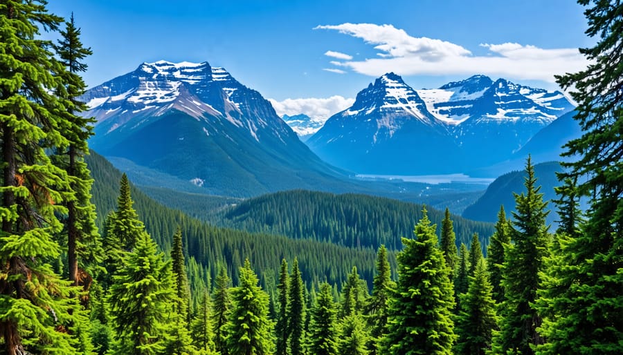 British Columbia landscape with lush forests and mountains in the background, representing the natural wellness setting